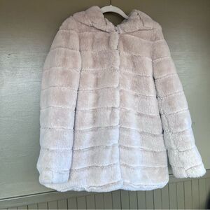 Laundry by Shelli Segal Faux Fur Leopard Print lining Hooded Jacket